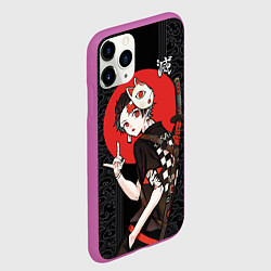 Чехол iPhone 11 Pro матовый Танджиро Камадо убийца демонов, цвет: 3D-фиолетовый — фото 2