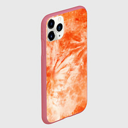 Чехол iPhone 11 Pro матовый Оранжевый тай-дай пятна, цвет: 3D-малиновый — фото 2