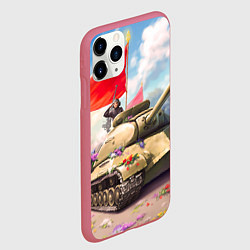 Чехол iPhone 11 Pro матовый Русский танк, цвет: 3D-малиновый — фото 2
