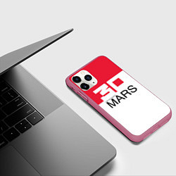 Чехол iPhone 11 Pro матовый 30 Seconds to Mars poster, цвет: 3D-малиновый — фото 2