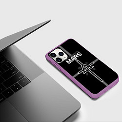 Чехол iPhone 11 Pro матовый 30 Seconds to Mars - poster, цвет: 3D-фиолетовый — фото 2