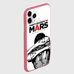Чехол iPhone 11 Pro матовый 30 Seconds to Mars - poster, цвет: 3D-малиновый — фото 2