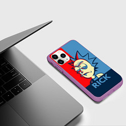 Чехол iPhone 11 Pro матовый Rick pop art, цвет: 3D-фиолетовый — фото 2