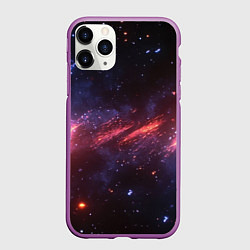 Чехол iPhone 11 Pro матовый Космическое свечение текстура, цвет: 3D-фиолетовый