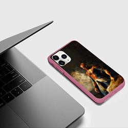 Чехол iPhone 11 Pro матовый Spider man poster, цвет: 3D-малиновый — фото 2