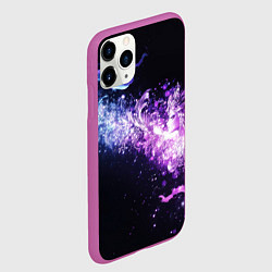 Чехол iPhone 11 Pro матовый Фиолетово-синяя абстрактная волна, цвет: 3D-фиолетовый — фото 2