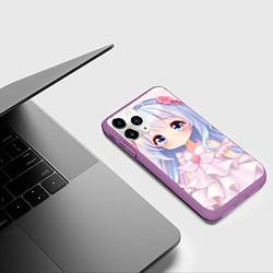 Чехол iPhone 11 Pro матовый Аниме в стиле каваи, цвет: 3D-фиолетовый — фото 2
