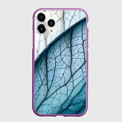 Чехол iPhone 11 Pro матовый Листья с прожилками, цвет: 3D-фиолетовый