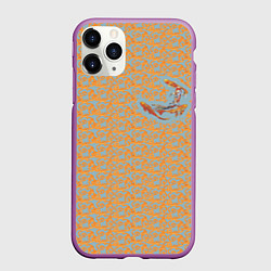 Чехол iPhone 11 Pro матовый Карпы кои рыба, цвет: 3D-фиолетовый