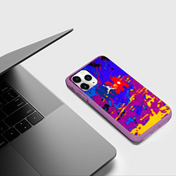 Чехол iPhone 11 Pro матовый NBA краски неон, цвет: 3D-фиолетовый — фото 2