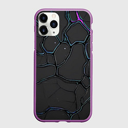 Чехол iPhone 11 Pro матовый Плита хай-тек текстура, цвет: 3D-фиолетовый