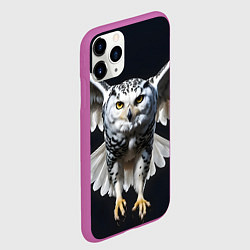Чехол iPhone 11 Pro матовый Белая сова на темном фоне, цвет: 3D-фиолетовый — фото 2