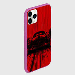 Чехол iPhone 11 Pro матовый Спорткар на красном фоне, цвет: 3D-фиолетовый — фото 2