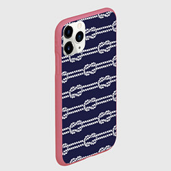 Чехол iPhone 11 Pro матовый Морские канаты, цвет: 3D-малиновый — фото 2