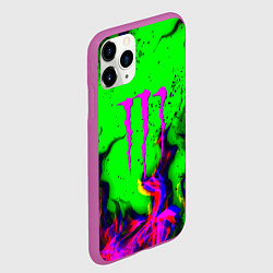 Чехол iPhone 11 Pro матовый Monster Energy flame, цвет: 3D-фиолетовый — фото 2