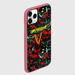 Чехол iPhone 11 Pro матовый God of War битва огня, цвет: 3D-малиновый — фото 2