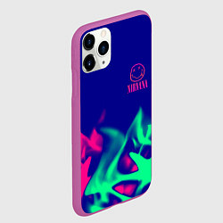 Чехол iPhone 11 Pro матовый Nirvana fire neon, цвет: 3D-фиолетовый — фото 2