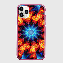 Чехол iPhone 11 Pro матовый Фрактальная узорная абстракция, цвет: 3D-малиновый
