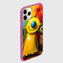 Чехол iPhone 11 Pro матовый Арт с человечками, цвет: 3D-фиолетовый — фото 2