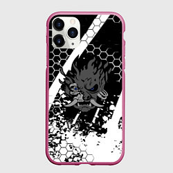 Чехол iPhone 11 Pro матовый Samurai соты краски, цвет: 3D-малиновый