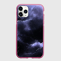 Чехол iPhone 11 Pro матовый Фиолетовая потресканная текстура, цвет: 3D-малиновый
