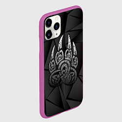Чехол iPhone 11 Pro матовый Велес лапа медведя, цвет: 3D-фиолетовый — фото 2