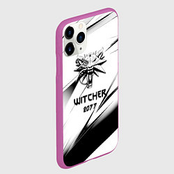 Чехол iPhone 11 Pro матовый Ведьмак stripes, цвет: 3D-фиолетовый — фото 2
