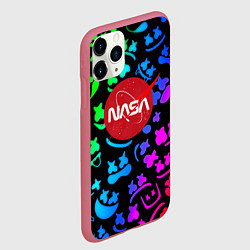 Чехол iPhone 11 Pro матовый Marshmello x NASA gradient, цвет: 3D-малиновый — фото 2