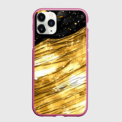 Чехол iPhone 11 Pro матовый Золотой текстурный фон, цвет: 3D-малиновый