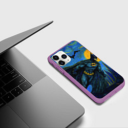 Чехол iPhone 11 Pro матовый Бэтмен в стиле Ван-Гога, цвет: 3D-фиолетовый — фото 2