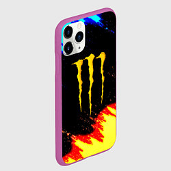 Чехол iPhone 11 Pro матовый Monster energy огненные краски, цвет: 3D-фиолетовый — фото 2