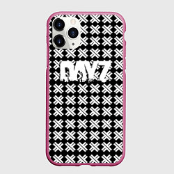 Чехол iPhone 11 Pro матовый Dayz крестики, цвет: 3D-малиновый
