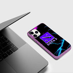 Чехол iPhone 11 Pro матовый Dota неоновый шторм, цвет: 3D-фиолетовый — фото 2