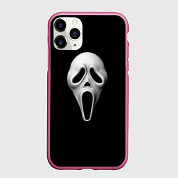 Чехол iPhone 11 Pro матовый Крик маска косплей, цвет: 3D-малиновый