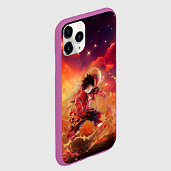 Чехол iPhone 11 Pro матовый Fire Luffy - One Piece, цвет: 3D-фиолетовый — фото 2