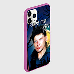 Чехол iPhone 11 Pro матовый Юрий Хой полнолуние, цвет: 3D-фиолетовый — фото 2