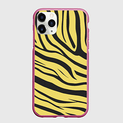 Чехол iPhone 11 Pro матовый Светлый тигровый паттерн, цвет: 3D-малиновый