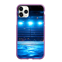 Чехол iPhone 11 Pro матовый Синий ринг в огне, цвет: 3D-фиолетовый