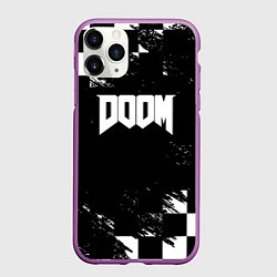 Чехол iPhone 11 Pro матовый Doom краски клетка, цвет: 3D-фиолетовый