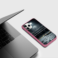 Чехол iPhone 11 Pro матовый Черный ринг, цвет: 3D-малиновый — фото 2