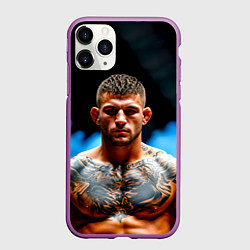 Чехол iPhone 11 Pro матовый Дастин Порье в дыму, цвет: 3D-фиолетовый