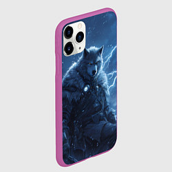 Чехол iPhone 11 Pro матовый Волк повелитель молний, цвет: 3D-фиолетовый — фото 2
