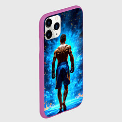 Чехол iPhone 11 Pro матовый Кикбоксер в огне, цвет: 3D-фиолетовый — фото 2