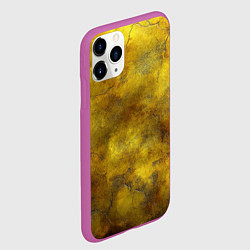 Чехол iPhone 11 Pro матовый Золотая ржавая текстура, цвет: 3D-фиолетовый — фото 2