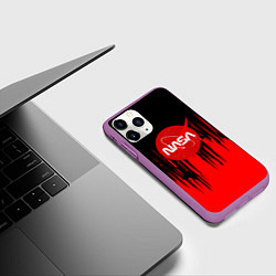 Чехол iPhone 11 Pro матовый Nasa краски текстура, цвет: 3D-фиолетовый — фото 2