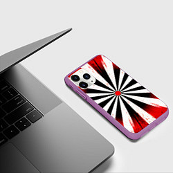 Чехол iPhone 11 Pro матовый Мишень красно-белая, цвет: 3D-фиолетовый — фото 2