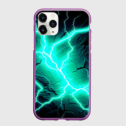 Чехол iPhone 11 Pro матовый Color light blue black, цвет: 3D-фиолетовый