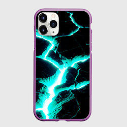 Чехол iPhone 11 Pro матовый Color light blue black, цвет: 3D-фиолетовый