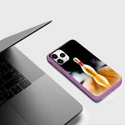 Чехол iPhone 11 Pro матовый Кегля в белом дыму, цвет: 3D-фиолетовый — фото 2