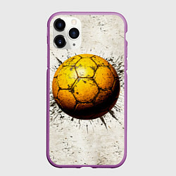 Чехол iPhone 11 Pro матовый Гандбольный мяч на белом, цвет: 3D-фиолетовый
